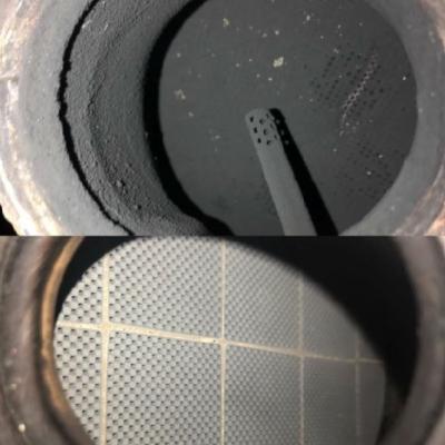 Stroje na čištění filtrů DPF - před a po čištění